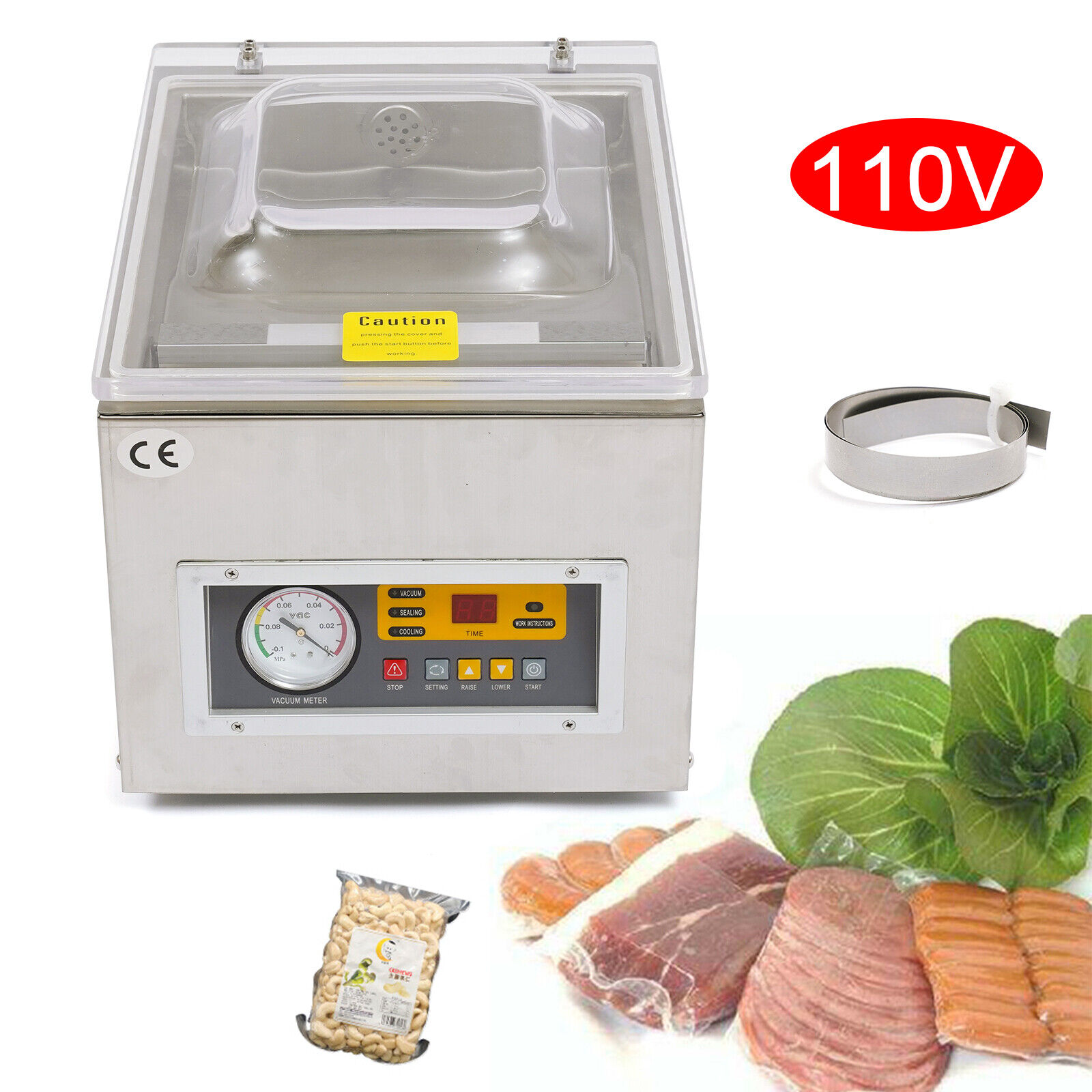 120W Table Top Commercial Vacuum Sealing Machine Packing Sealer Chamber DZ-260S
