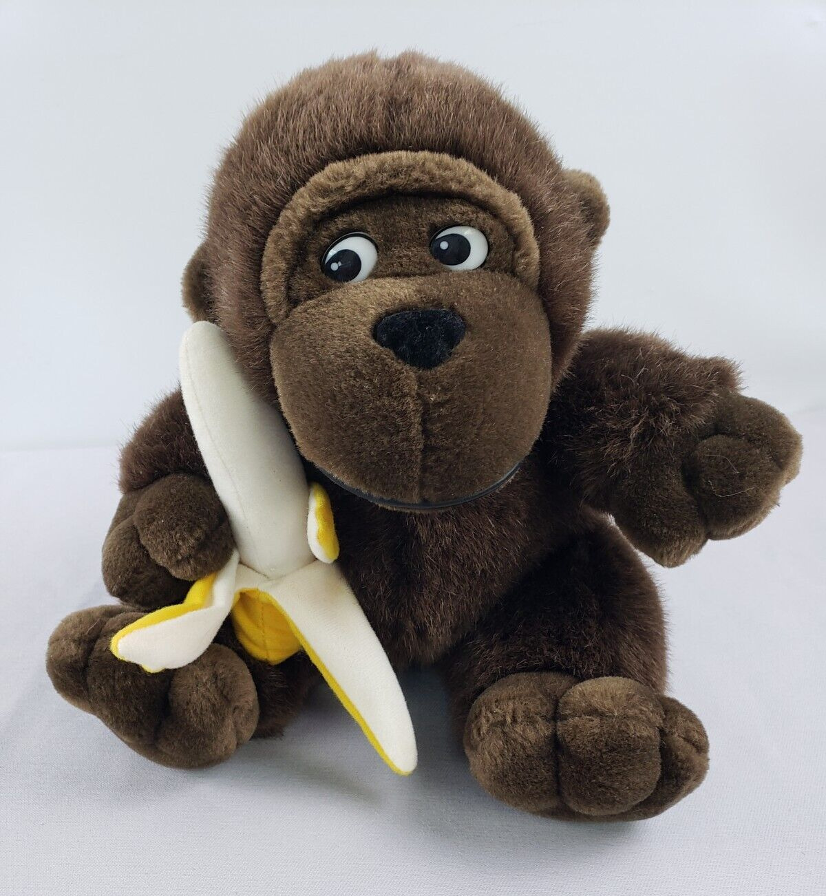 Gorilla plush with Banana brown Tall  Stuffed Toy 10in TB Trading