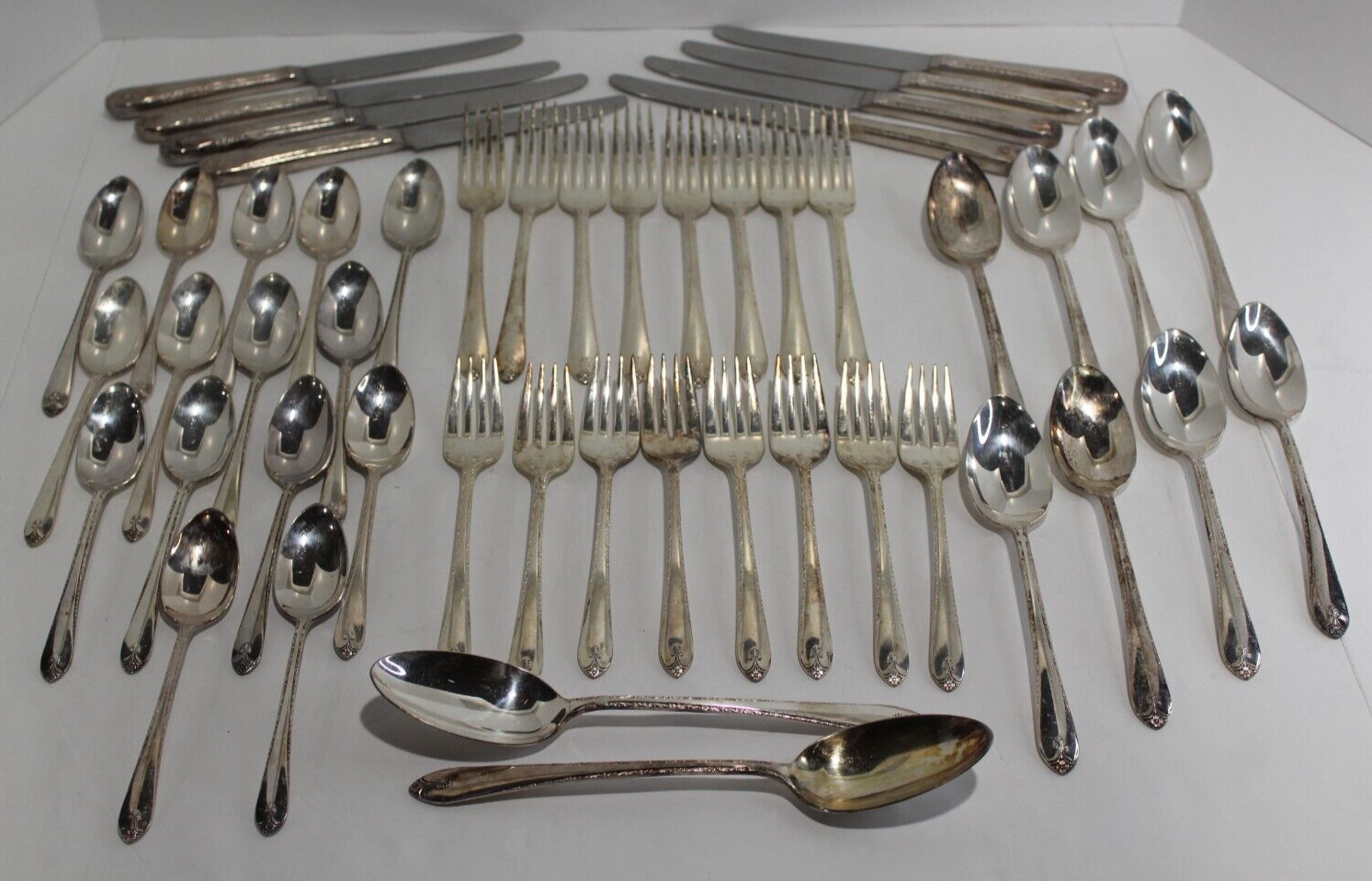 50 Piece Wm Rogers & Son IS  Exquisite Silverplate Flatware Service for 8