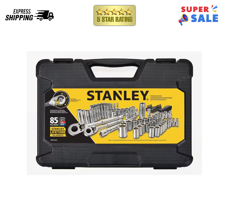 Stanley STMT71651 85-Pc. 1/4 in. and 3/8 in. Drive Mechanic\'s Tool Set New
