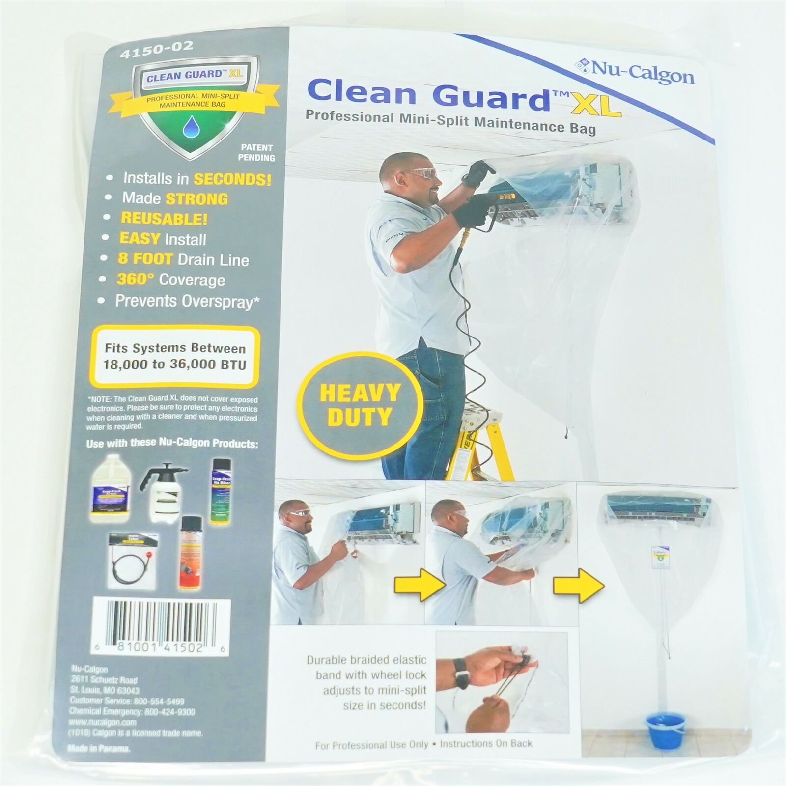 Nu-Calgon 4150-02 Clean Guard XL Mini-Split AC Maintenance Cleaning Bag