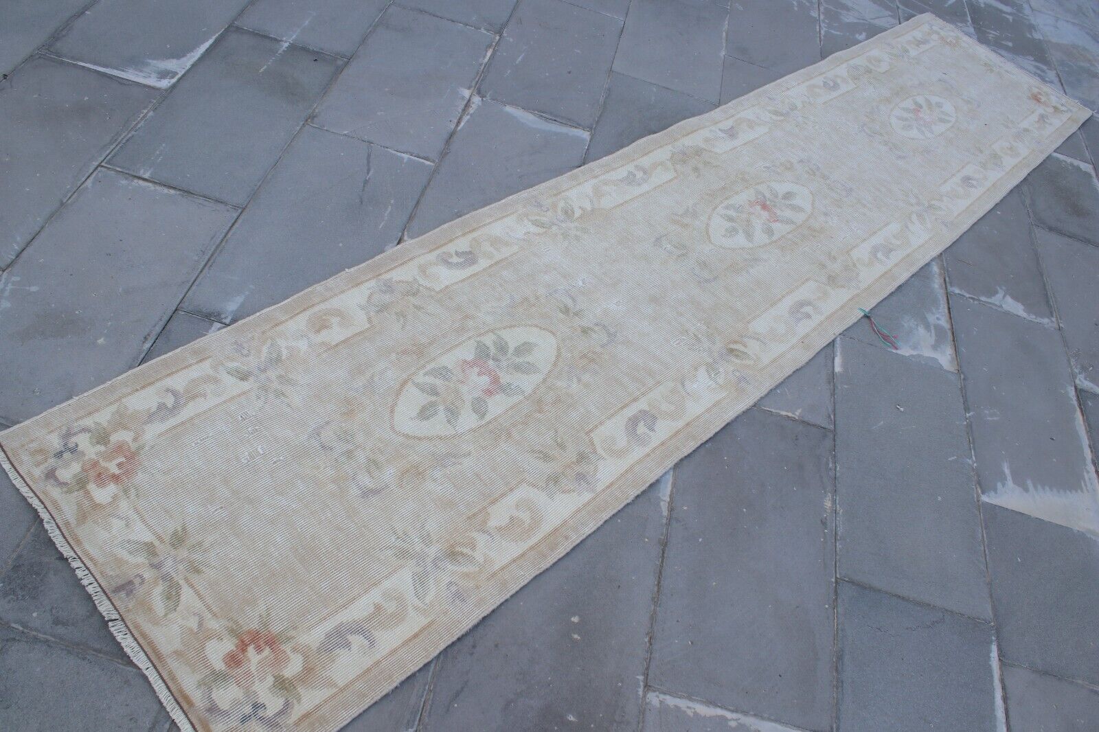 Vintage rug, Turkish runner rug, Hallway rug, Floor rug, 2.2 x 10.5 ft SR10162