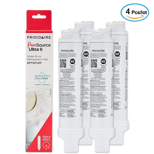 4 Pack Frigidaire EPTWFU01 Pure Source Ultra II Refrigerator Water Filter New US