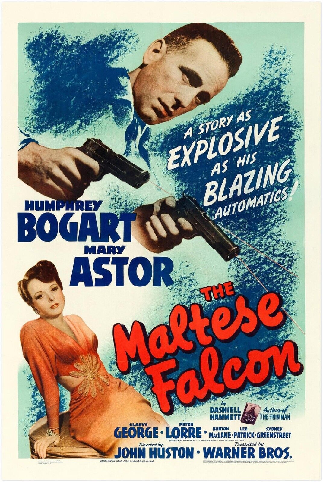 The Maltese Falcon - Vintage Movie Poster - Humphrey Bogart - Film Noir