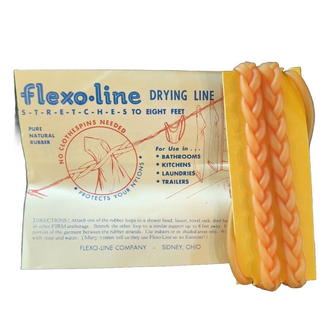 Vintage 1940s 50s Flexo-Line Latex Indoor Clothes Drying Line
