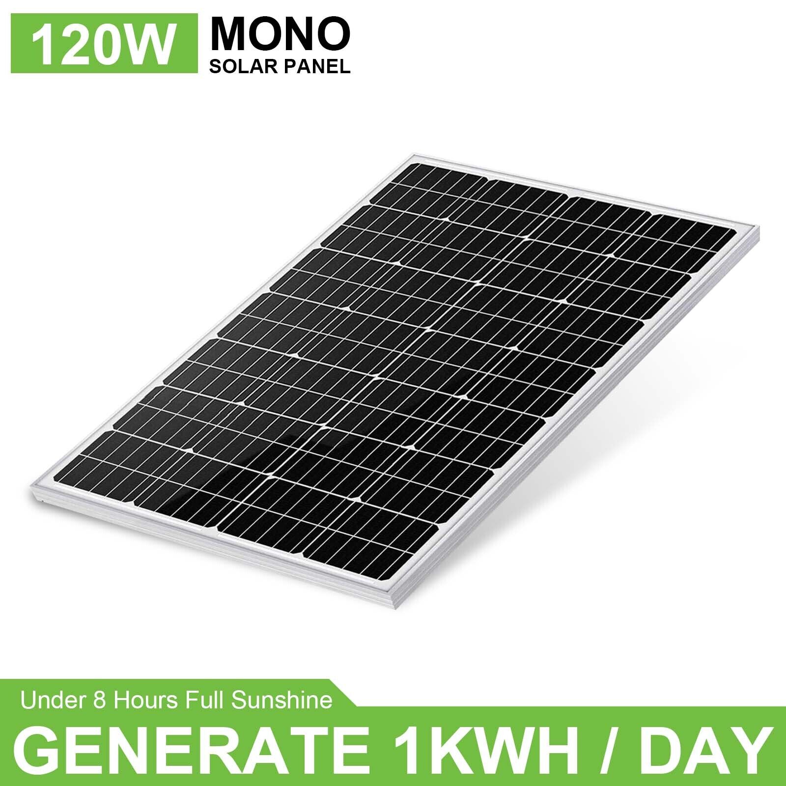 120W 12V High Efficiency Mono Solar Panel Off Grid PV Power Home Rooftop RV Boat