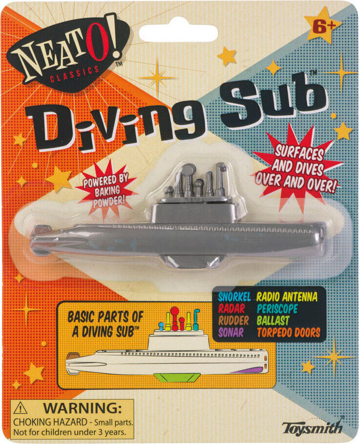 DIVING SUB Baking Soda Powder Submarine Dives/Surfaces Cereal Prize Toy