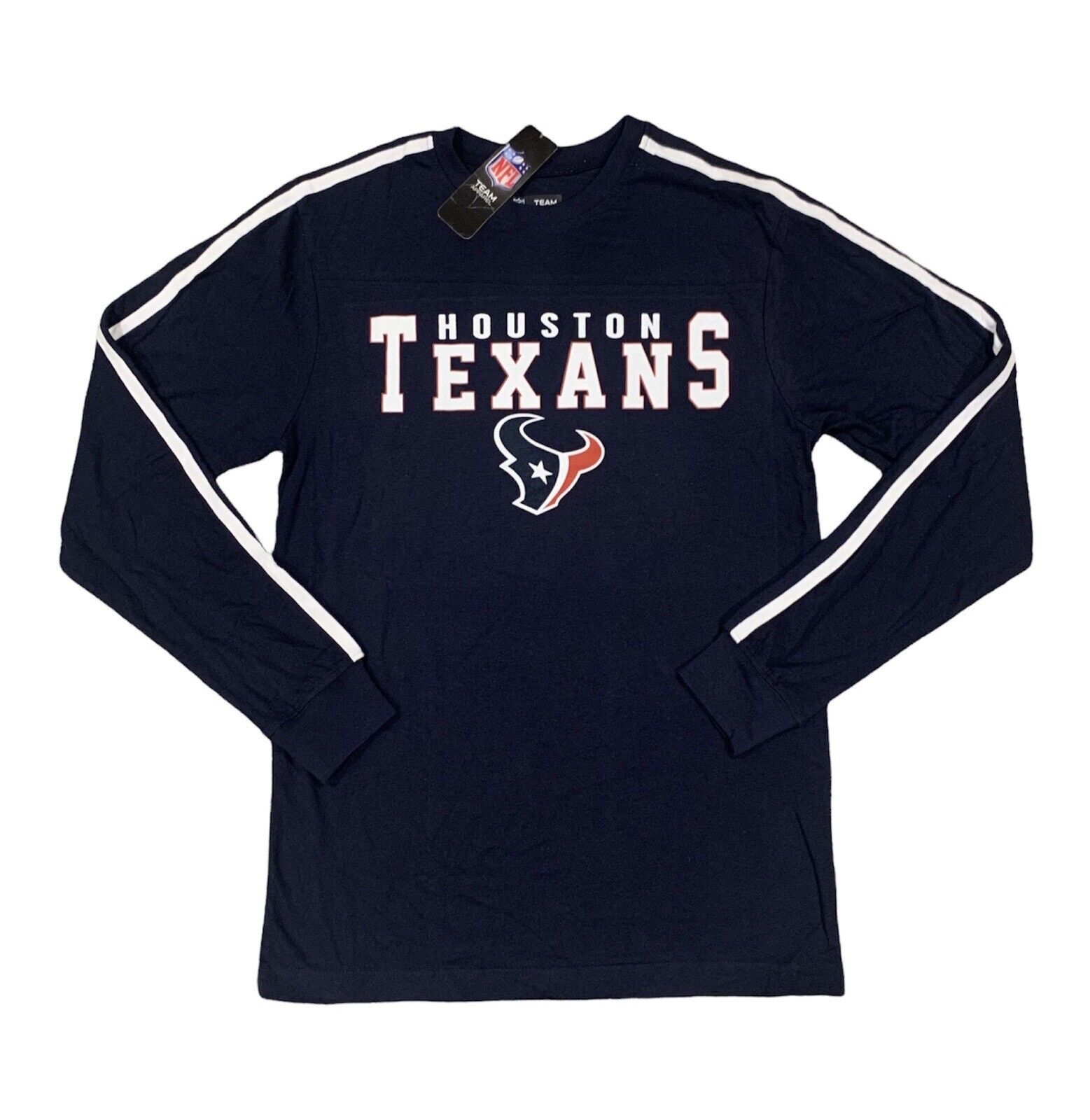 Official NFL Houston Texans Navy Long Sleeve T-shirt Mens Small NEW