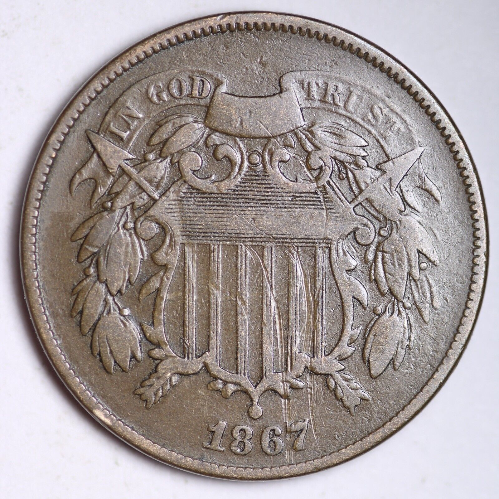 1867 Two Cent Piece CHOICE VG  E125 RTB