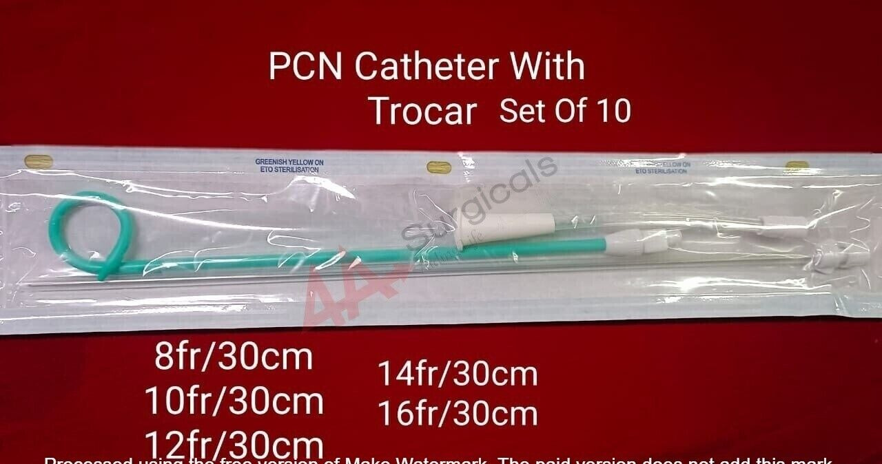 4A PIGTAIL PCN WITH NEEDLE UROLOGY  8FR/30CM - 16FR/30CM (set of 10)
