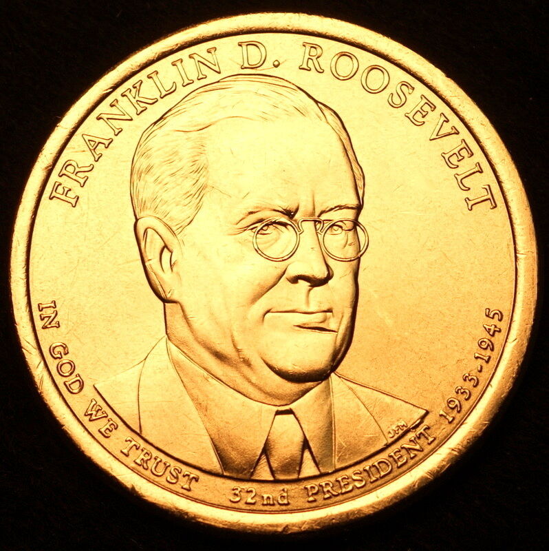 2014 D Franklin D. Roosevelt Presidential Dollar ~ Position B from US Mint Roll 