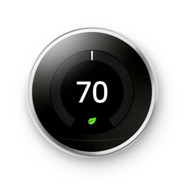 Google Nest 3rd Generation Learning Thermostat T3007ES Wi-Fi Stainless Steel-US