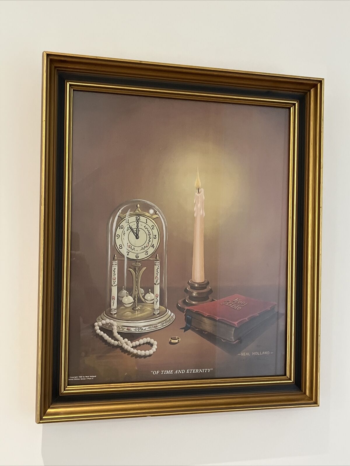Vintage 400 Day Anniversary Clock Neal Holland Art Picture Frame Clockmaker Gift