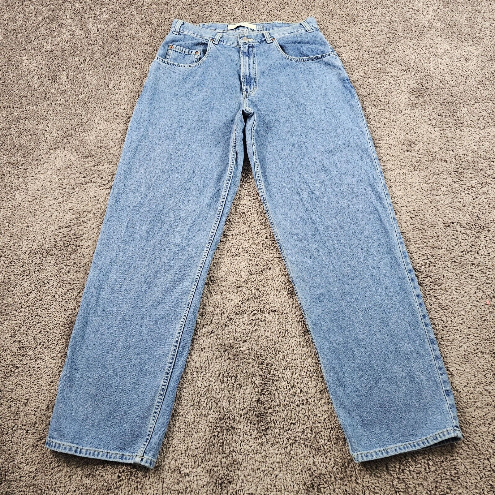 VINTAGE GAP Jeans Mens 34 Wide Leg Light Wash Denim Baggy Made in USA 32x33
