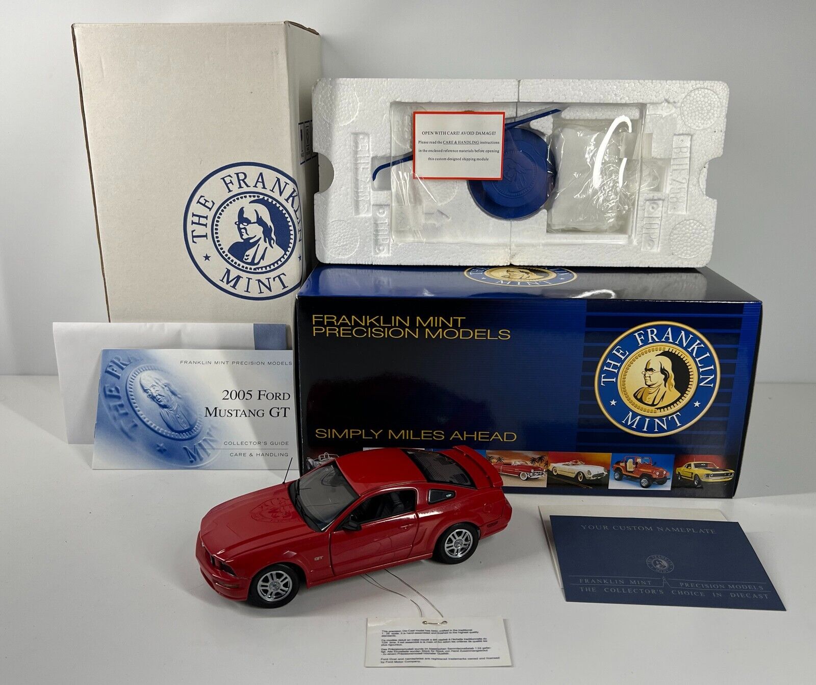 Franklin Mint 2005 Ford Mustang GT 1:24 Diecast Car Red Complete