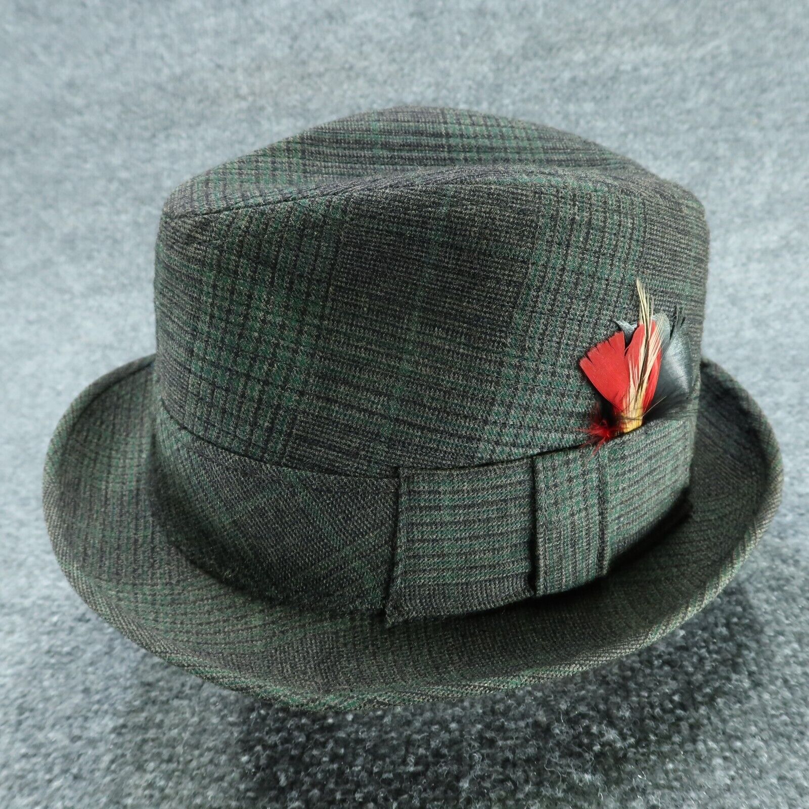 Vintage Dobbs Fifth Avenue Fedora Hat Mens 7 Green Viyella Scotland Woven