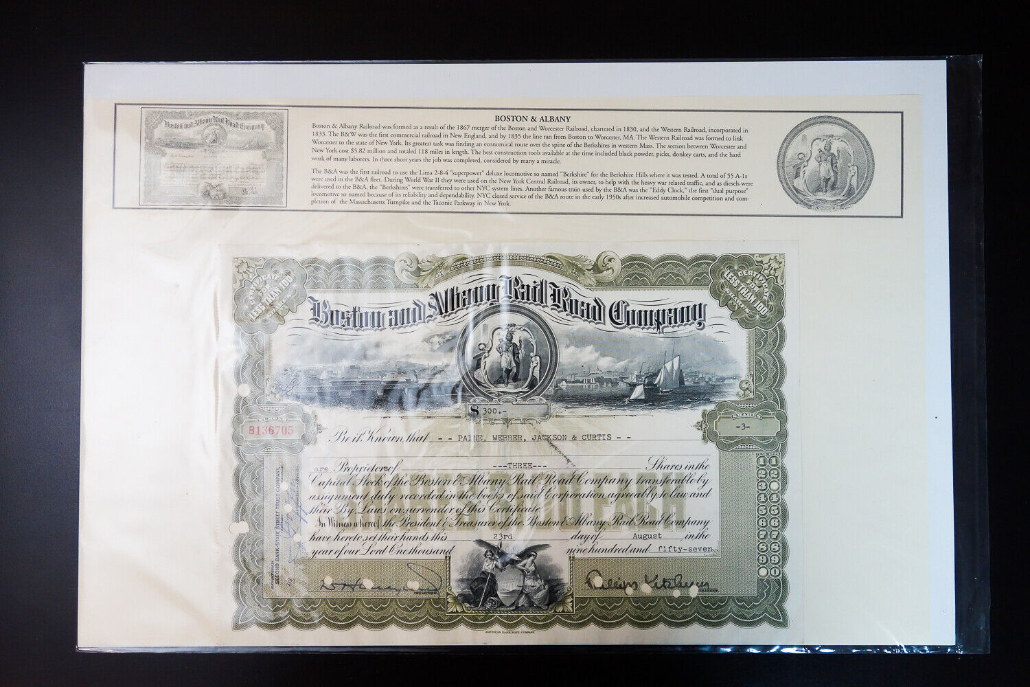 Collection of 16 Engraved Stock & Bond Certificates of Early Railroad Companies