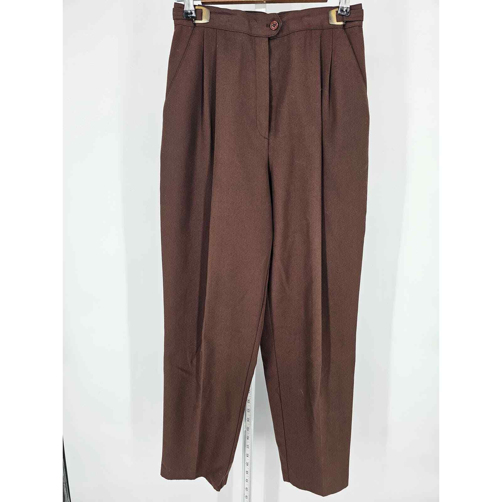Vintage 1990s Counterparts Womens Sz 6 High Waist Dress Pants Brown Tapered