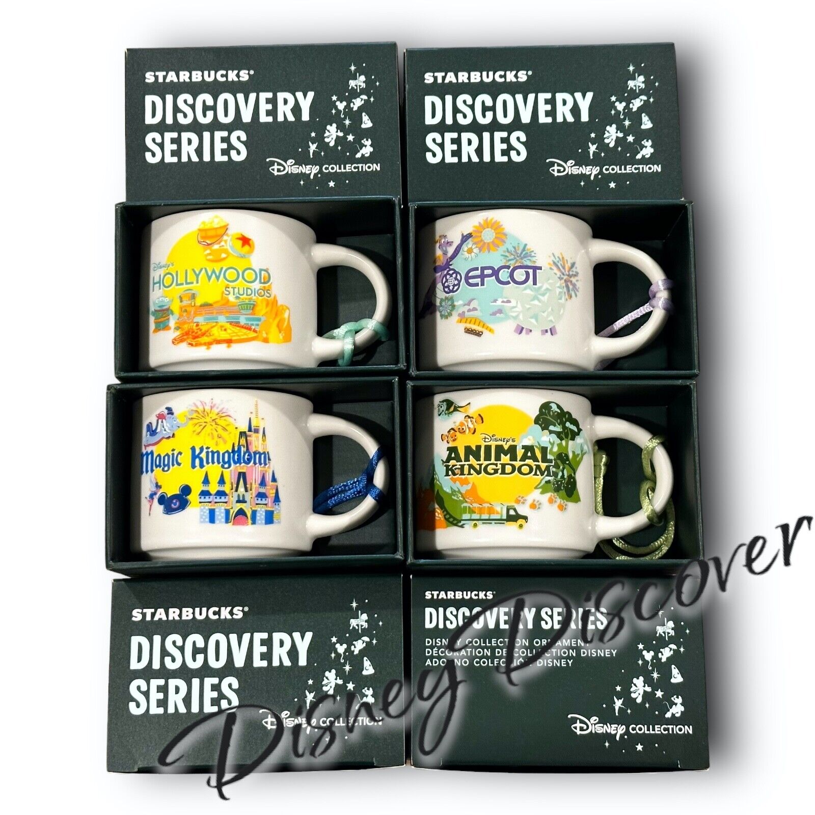 2024 Disney Starbucks Discovery Series Epcot Magic HS AK 2oz ORNAMENTS BUNDLE 4