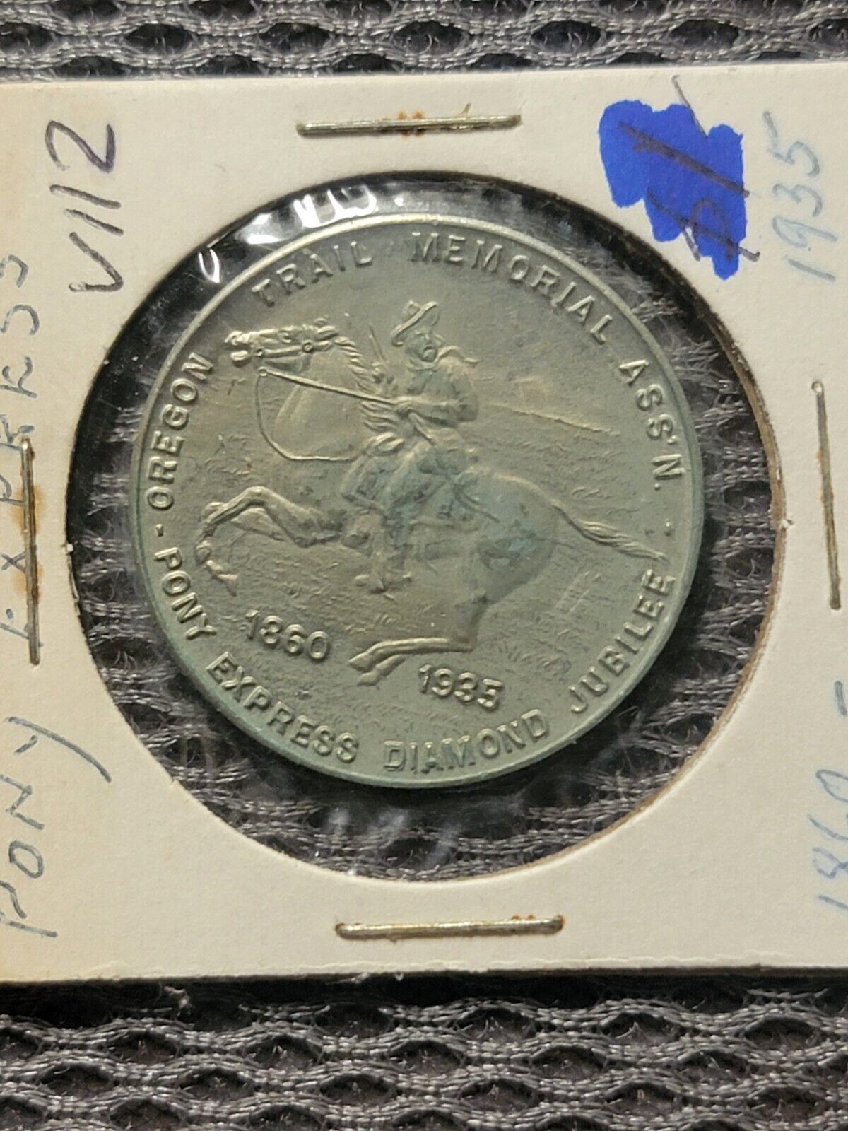 1935 Oregon Trail Memorial Ass\'n Pony Express Diamond Jubilee Medal