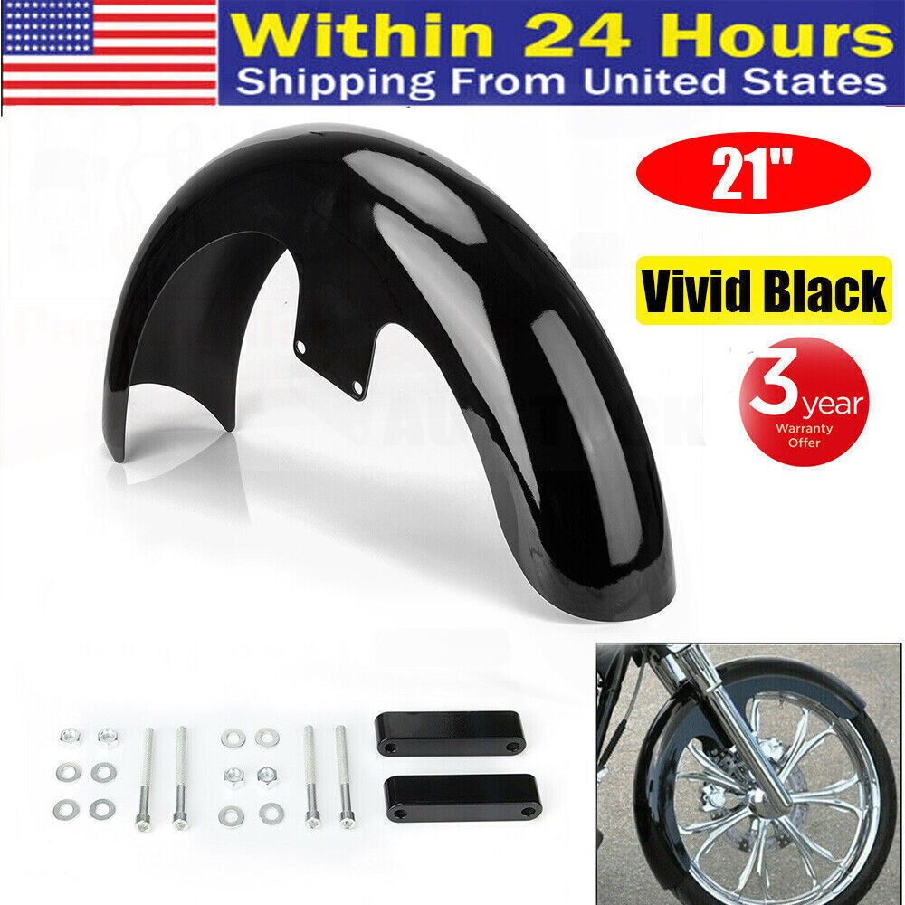 21inch Vivid Black Wrap Front Wheel Fender For Harley Touring Road Glibe Bagger