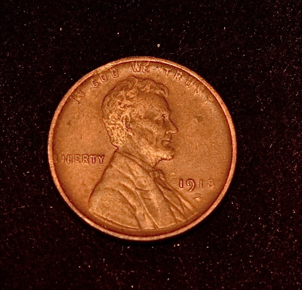 1918 s lincoln cent wheat penny UNC