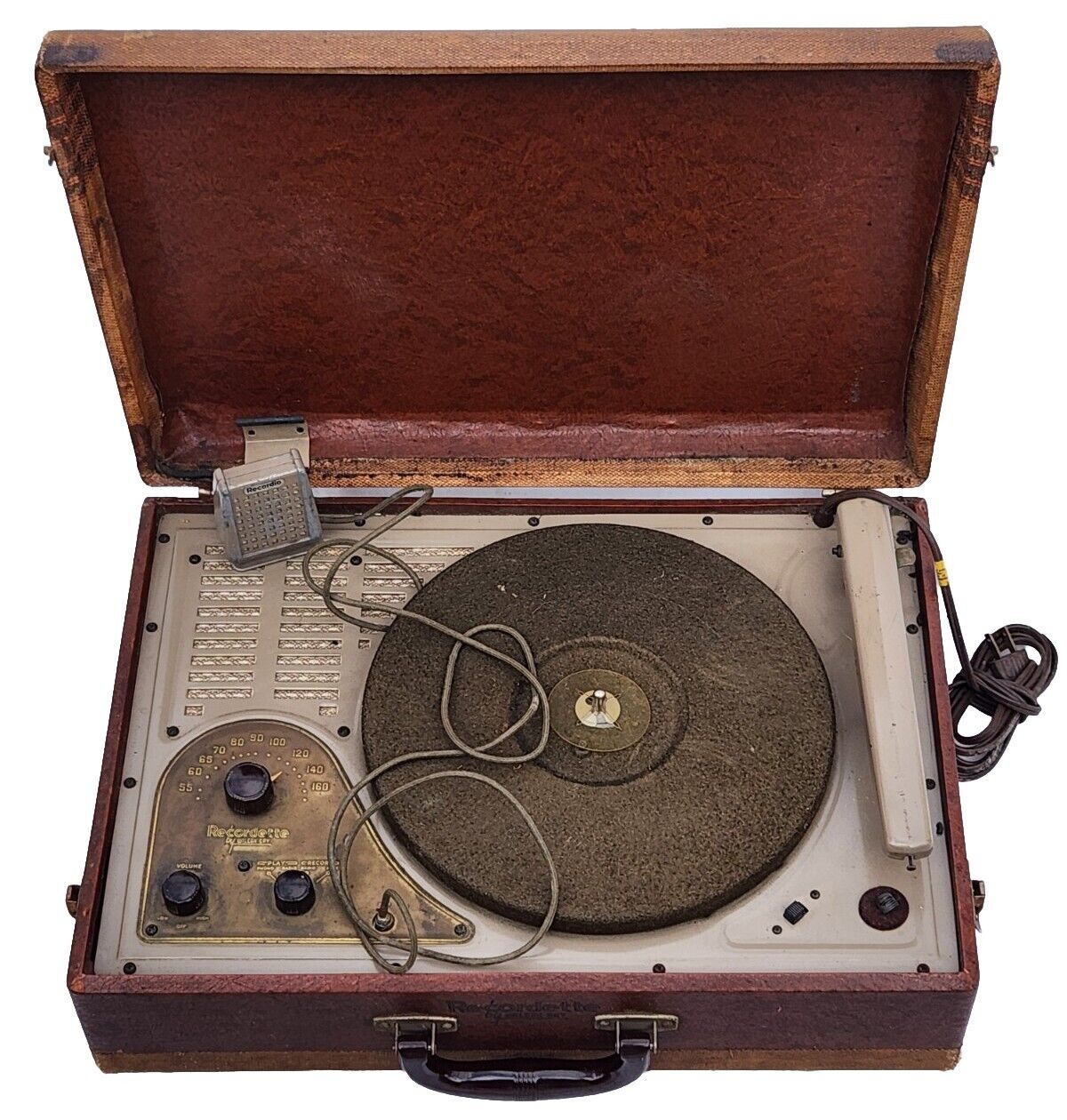 Rare Vtg Wilcox-Gay Portable Radio Recordette Turntable 8J10U Parts Or Repair 