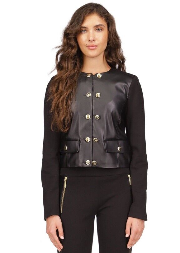 Michael Kors Women\'s Button-Front Mixed-Media Jacket. Sz XL . $175 Value