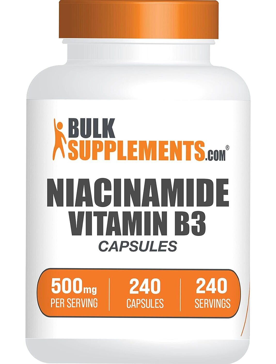 BulkSupplements Niacinamide (Vitamin B3) 240 Capsules - 500 mg Per Serving