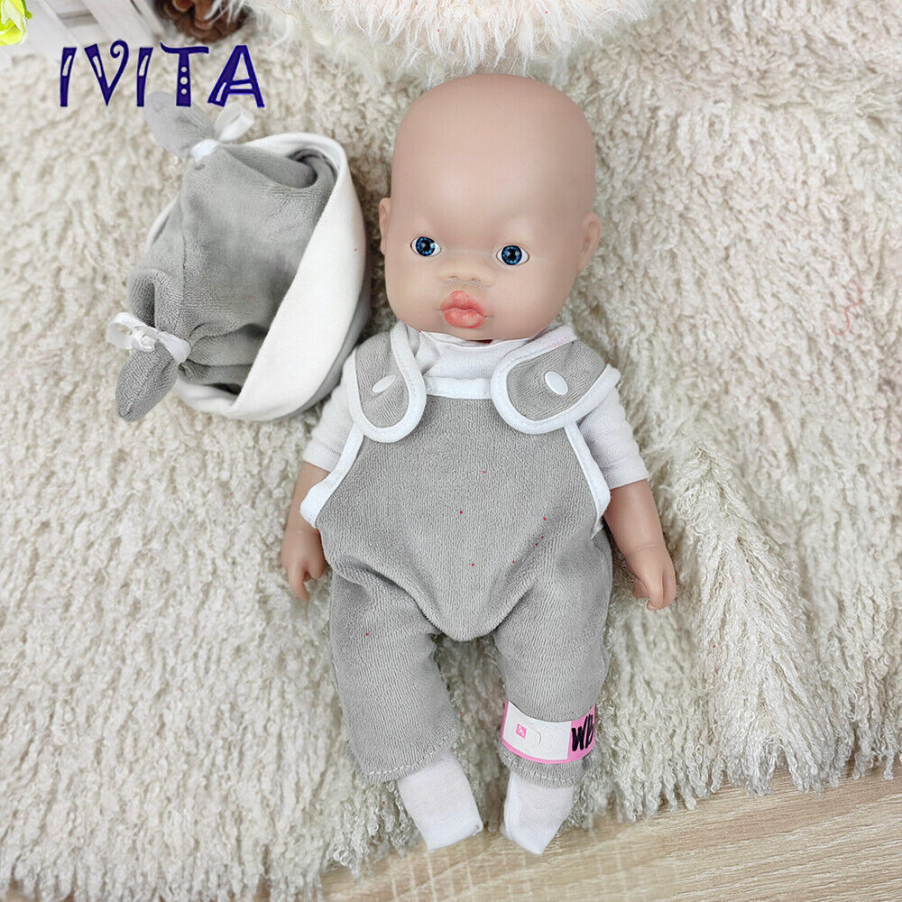 13inch Soft Solid Silicone Reborn Doll Boy Lifelike Small Baby Silicone Doll