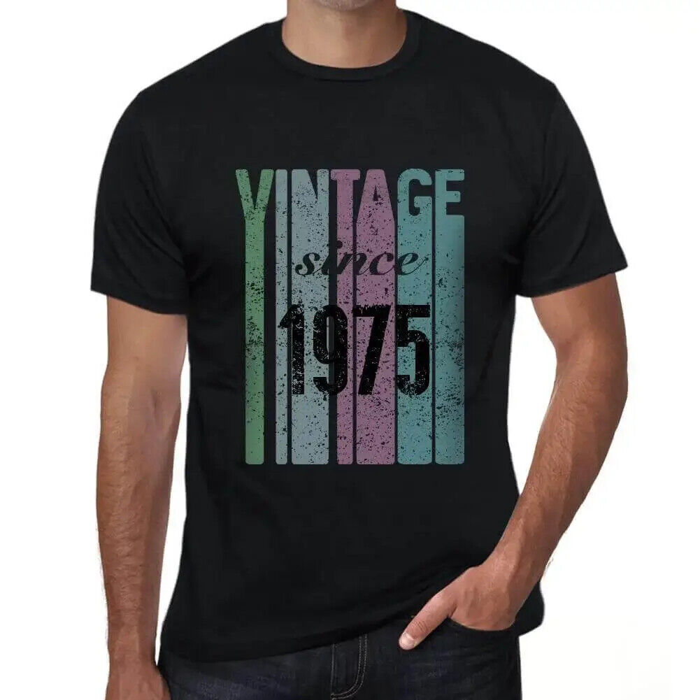 Men\'s Graphic T-Shirt Vintage Since 1975 49th Birthday Anniversary 49 Year Old