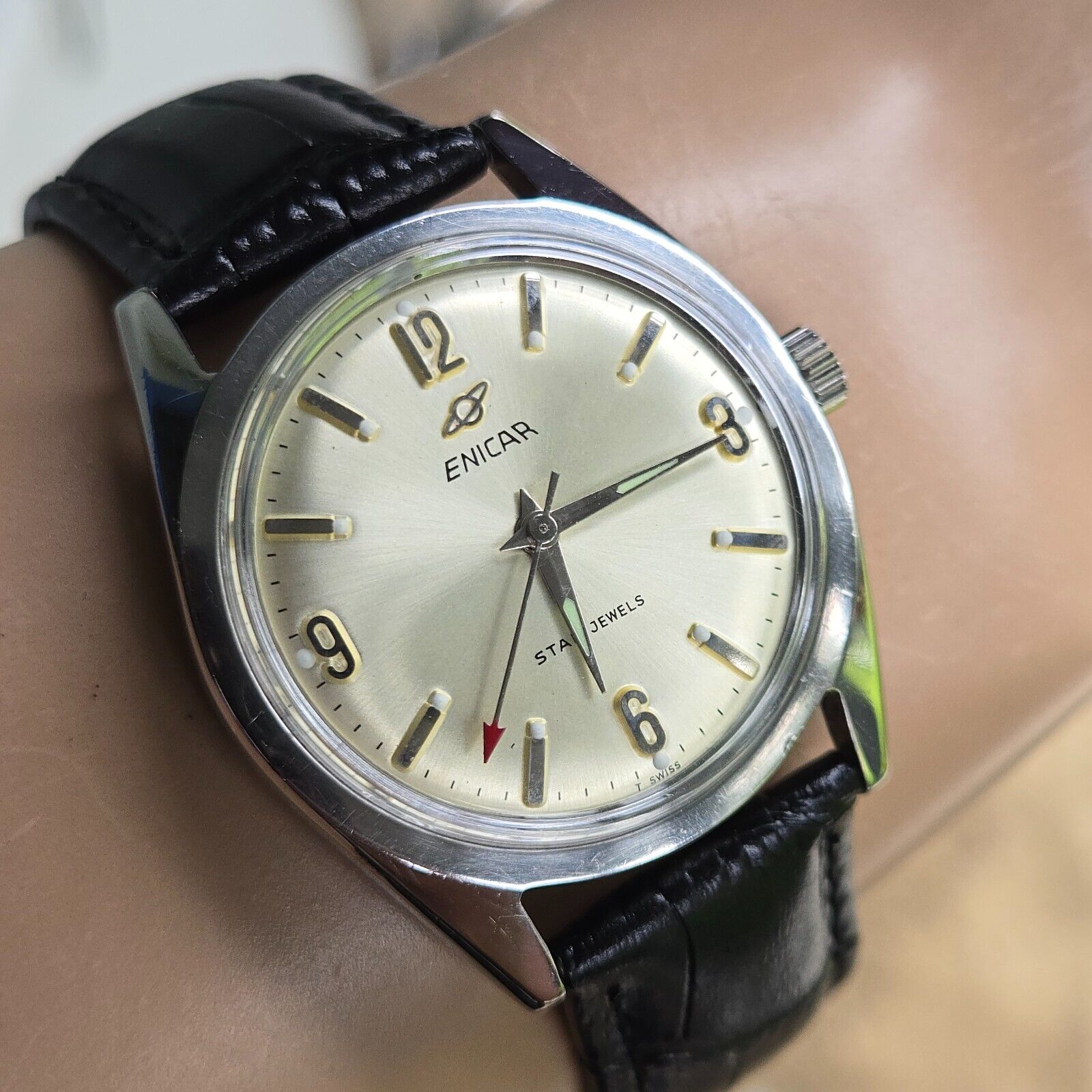 Vintage ENICAR Ocean Pearl men\'s manual winding watch AR-1140 swiss made 1960s