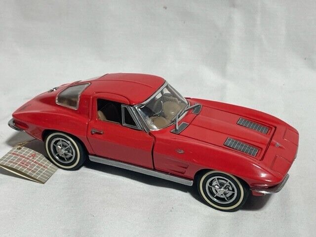 1989 Franklin Mint 1963 Chevy Corvette Stingray, Red, 1/24, w/ tags