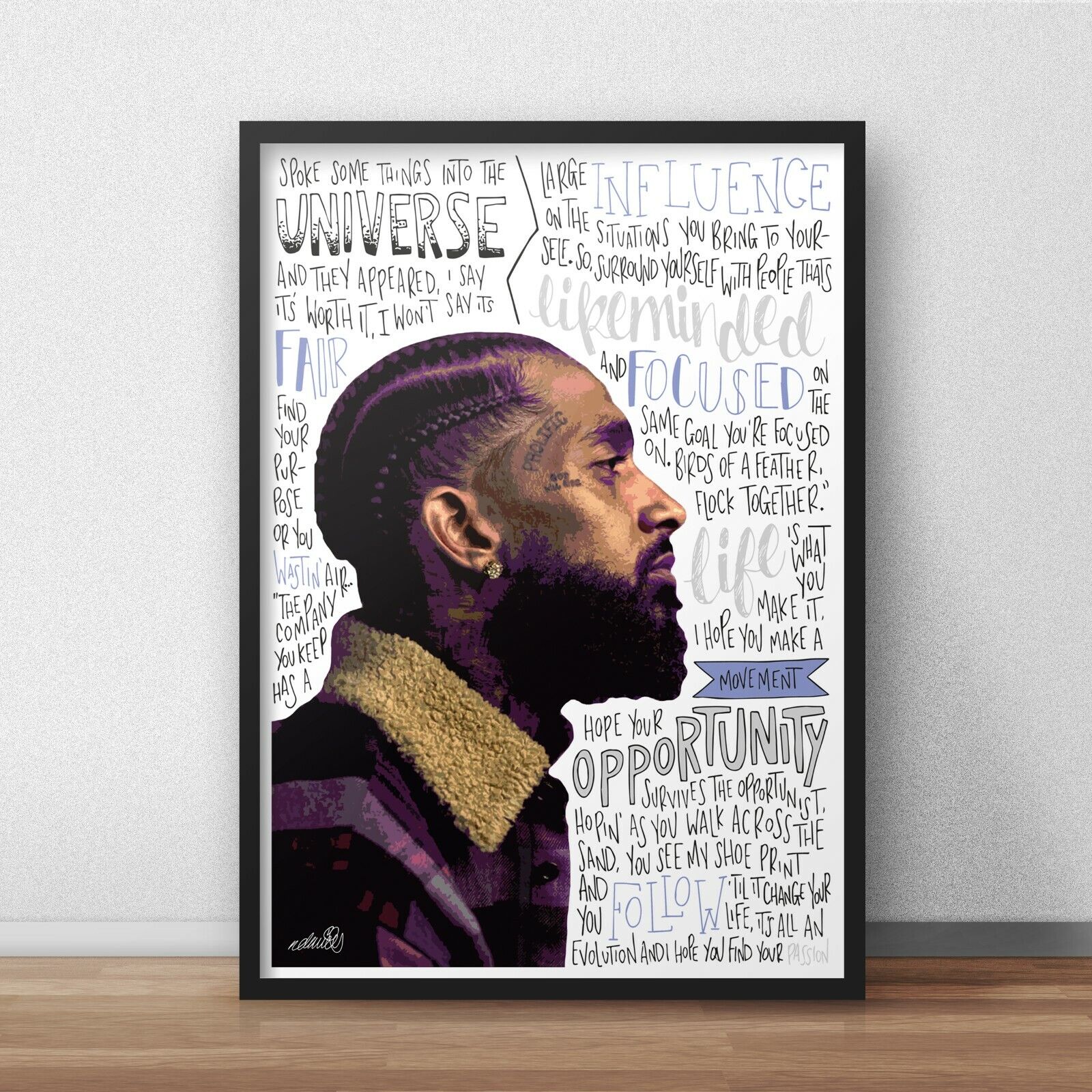 Nipsey Hussle Poster / Print / Wall Art A4 A3 / Double Up / Victory Lap / Rapper