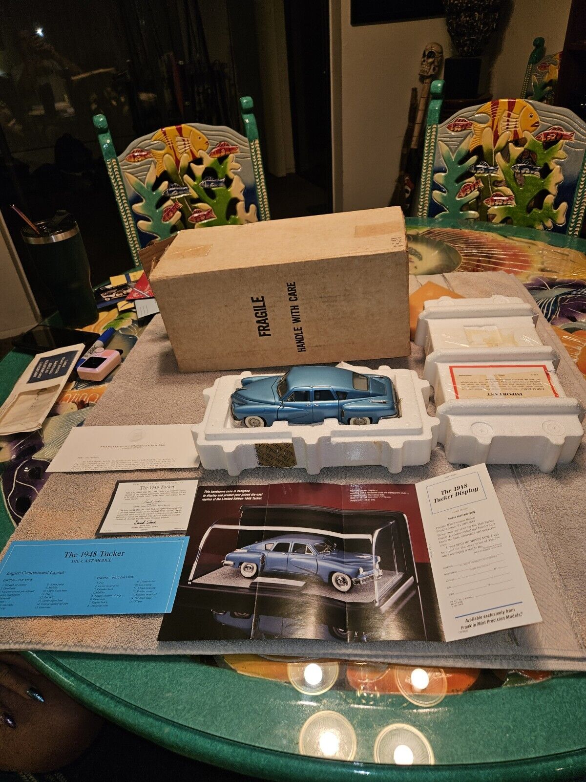 FRANKLIN MINT 1948 TUCKER CAR WITH PAPERWORK COA AND STORAGE CASE