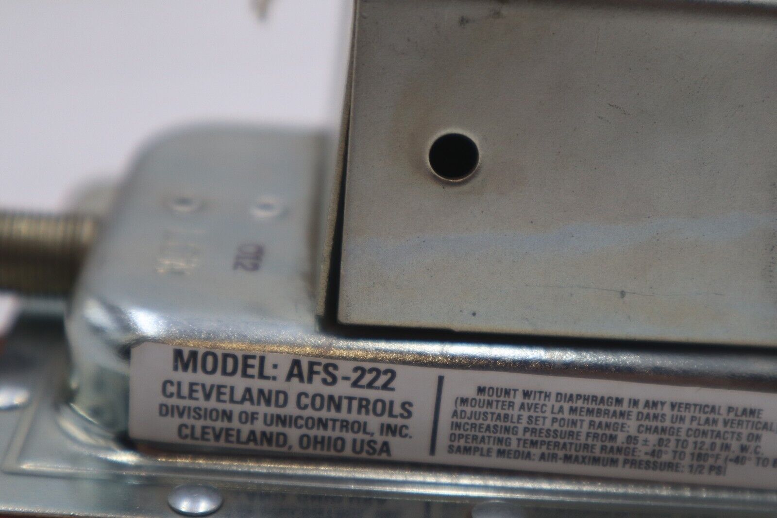 Cleveland Controls Switch Air Sensing AFS-222 STOCK 4688