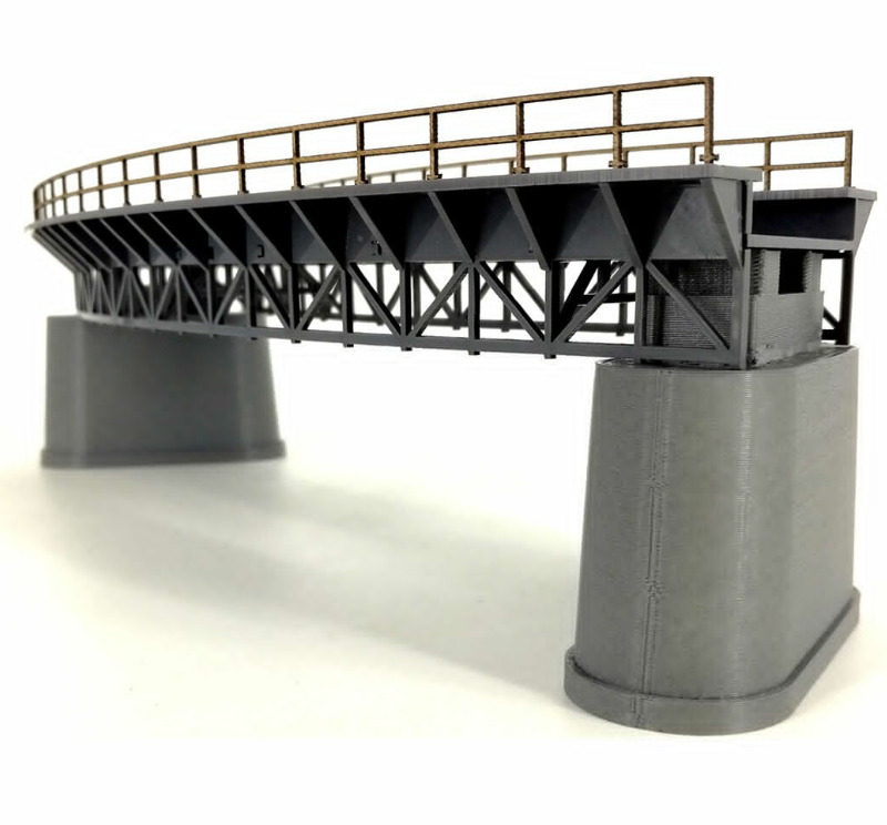 1:87 HO Scale Train Railway Scene Decorate Q4 R1 Curved Railway Bridge Model