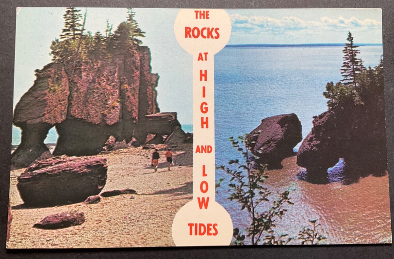 New Brunswick Canada Postcard The Rocks Hopewell Cape High and Low Tide