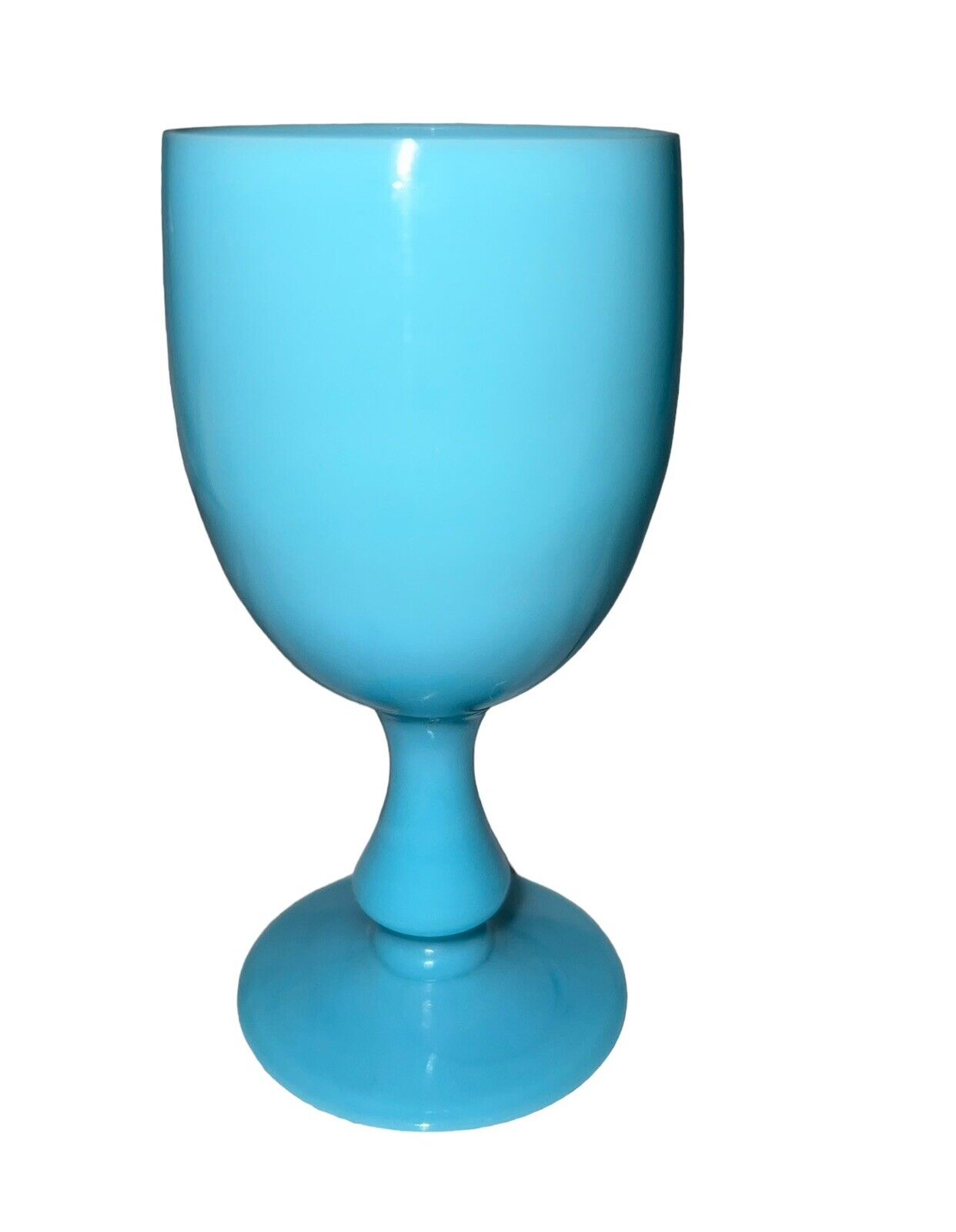 1930s Portieux Vallerysthal Single Wine Glass Blue Opaline Wine Glass Goblet