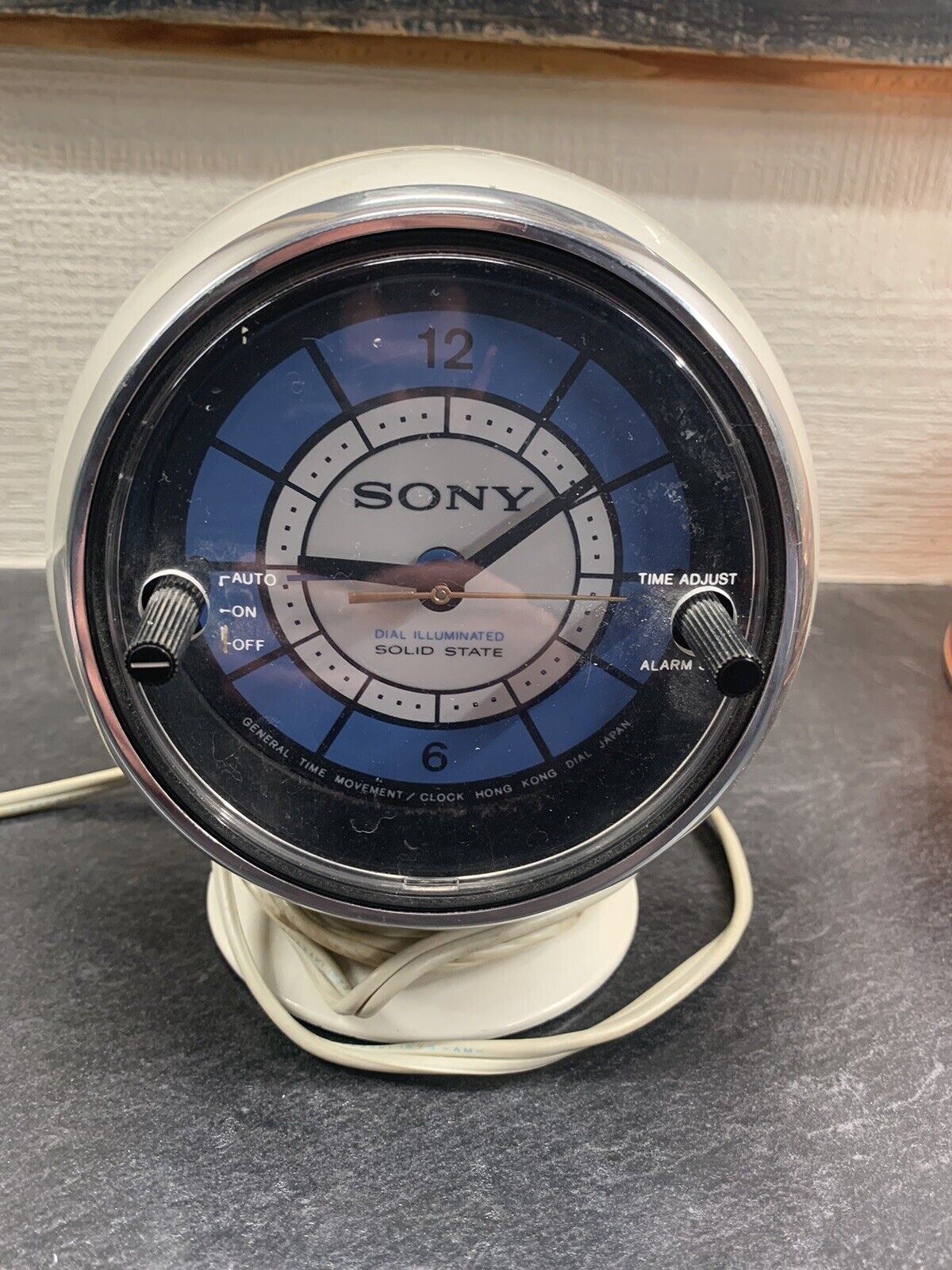 Vintage Sony TR-C290 Clock Radio Space Age Mod Ball-1970s/works