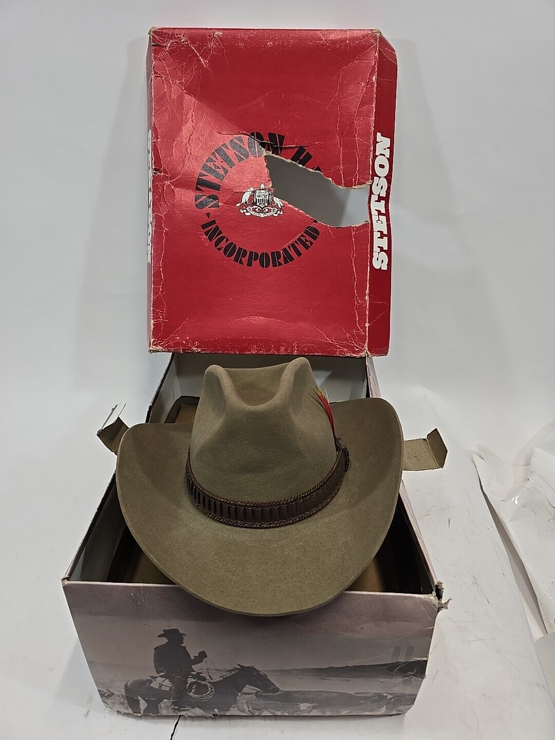 Vintage Stetson Stampede Palomino Beaver Cowboy Hat 3xB Banded Size 7 in Box