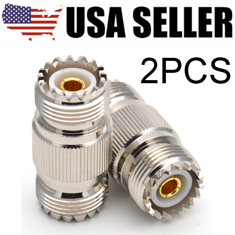 2PCS SO-239 UHF Female to Female Coupler Connector RF Barrel Adapter For PL-259