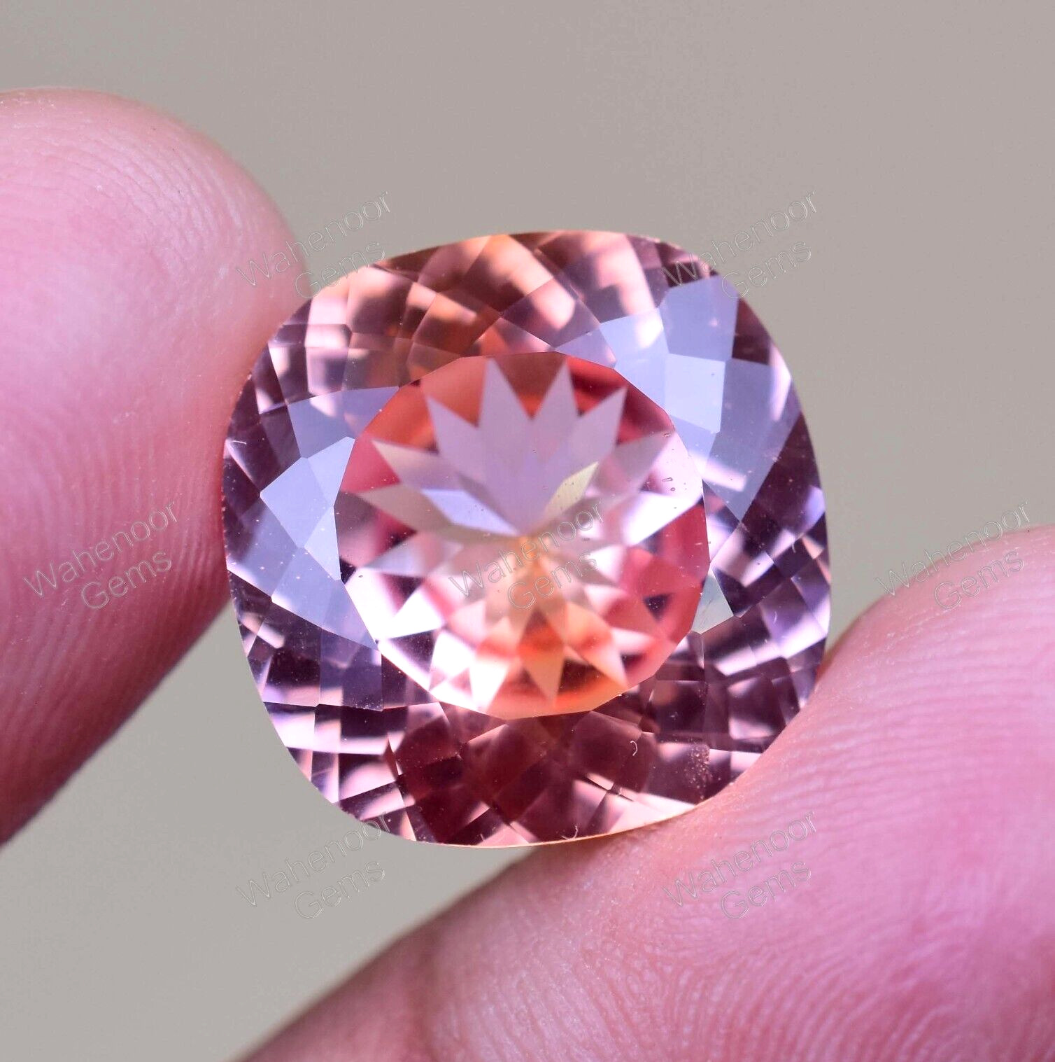 Natural imperial Topaz 17.90 Ct Cushion Stunning FLAWLESS AGL Certified Gemstone