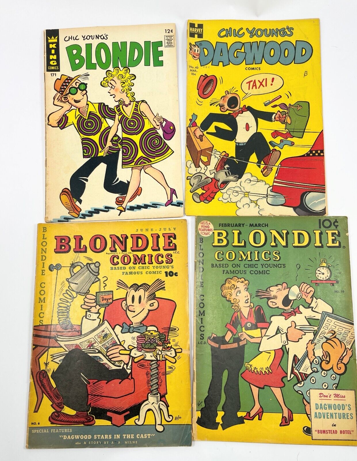 BLONDIE COMICS 1940's 1950's 1960's Harvey King Comics Lot of 4 DAGWOOD