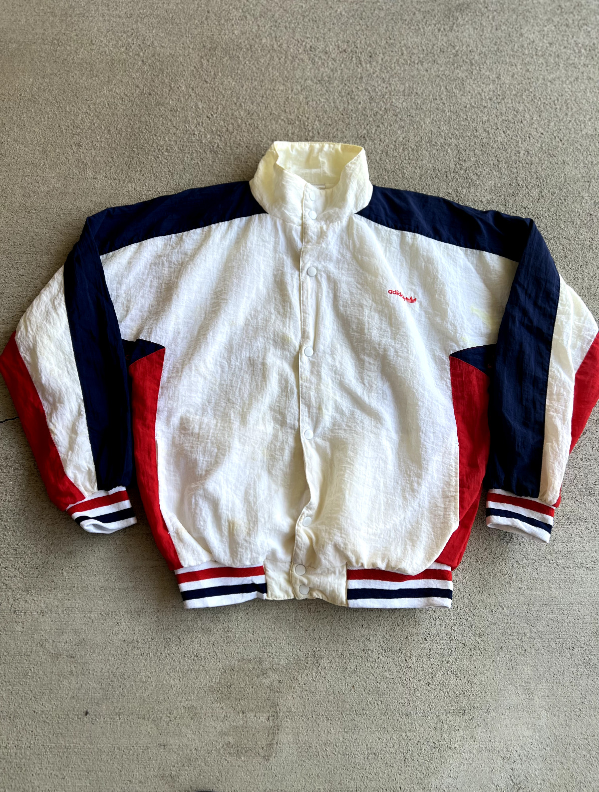 Vintage Adidas Tri-Color Track Windbreaker Jacket