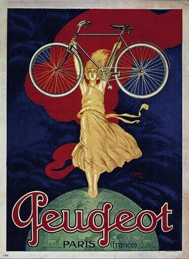 BICYCLE VINTAGE AD POSTER Peugeot RARE HOT NEW