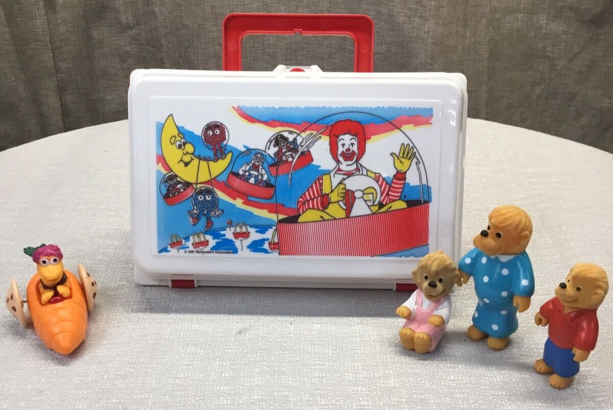 Vintage 1987 McDonald\'s Lunch Box w/ Fraggle Rock & Berenstain Bears Toys