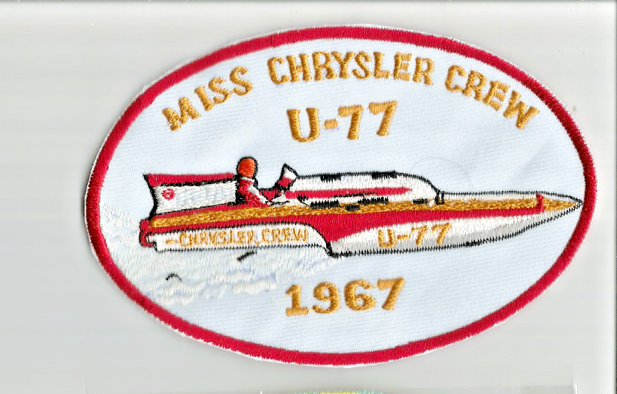 Miss Chrysler Crew U-77 hydroplane boat racing 3-1/2 X 5-1/4 #9030