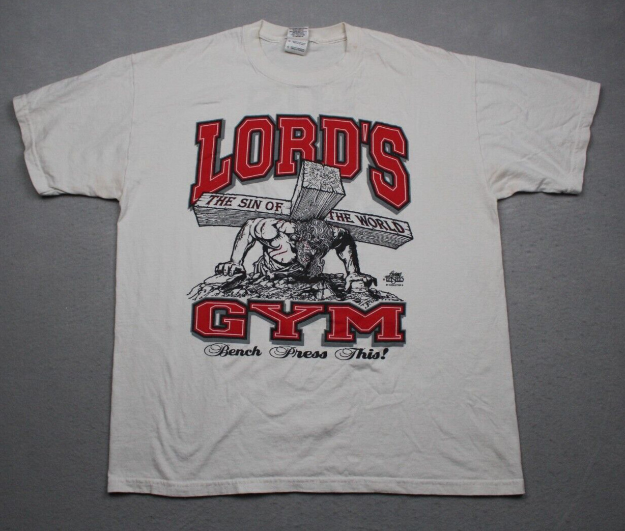 Vintage Lord’s Gym T Shirt Mens Large Living Epistles His Pain Your Gain 1990s
