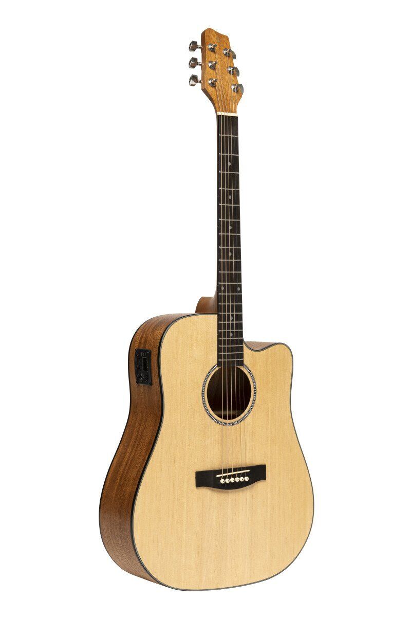 Stagg Cutaway Dreadnought Acoustic Electric Guitar - Natural - SA25 DCE SPRUCE